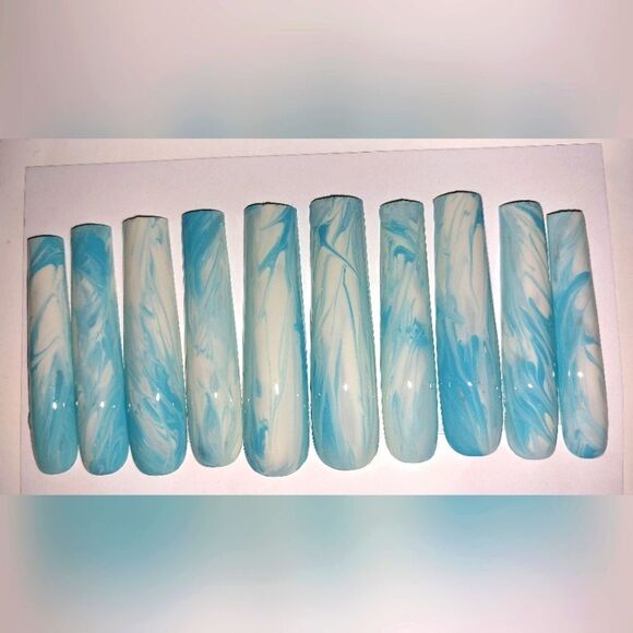 Hand crafted custom 10pc xxl long acrylic press on nails sz large - Picture 4 of 11